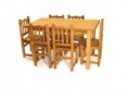 Juego de mesa de pino + 6 sillas barnizadas $974  